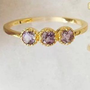 Amethyst 3 Gem Ring
